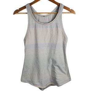 Lululemon Gray White Striped Racerback Tank Top Sz S